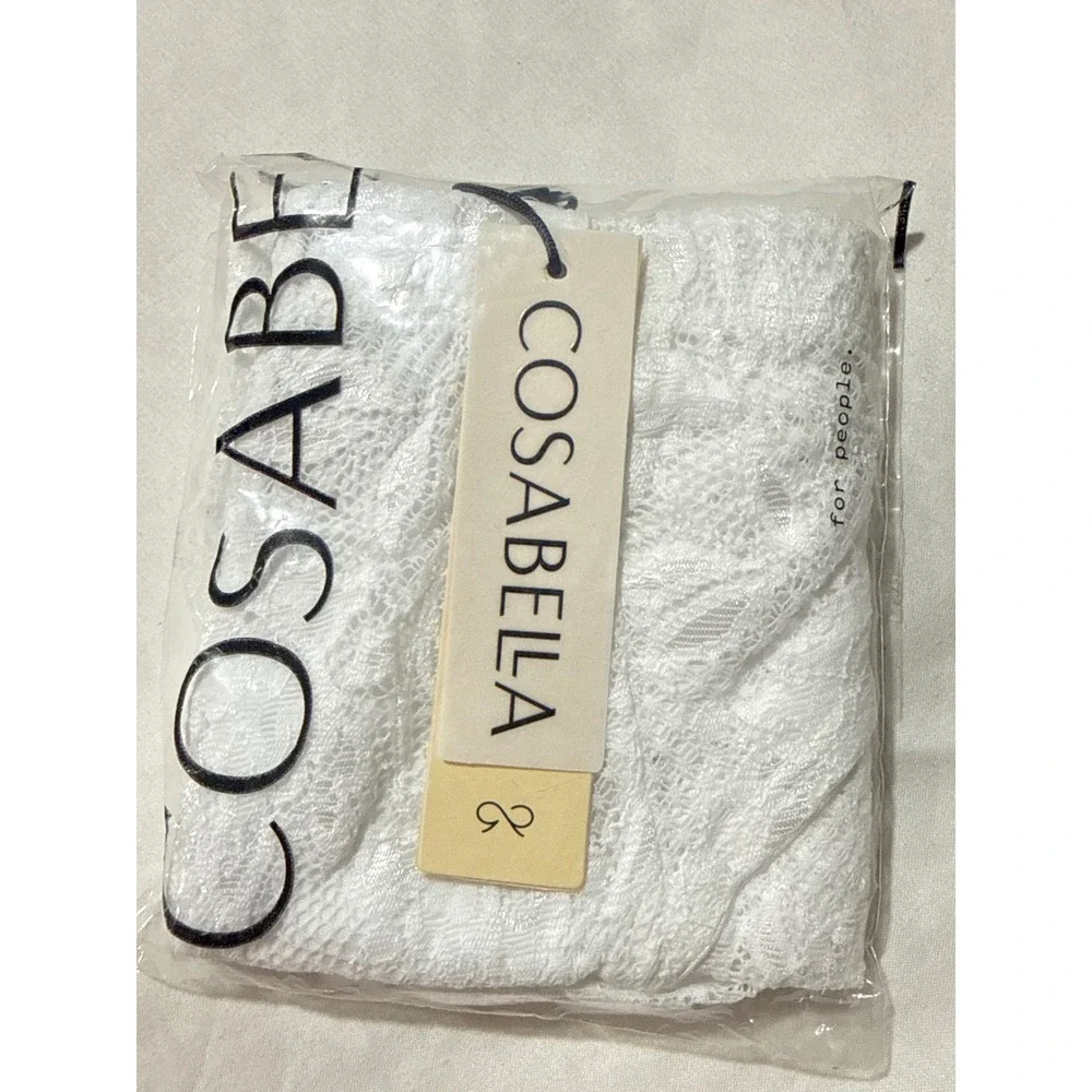 Cosabella Never Say Never Lace Brief White Underwear Soft Stretch Comfort M